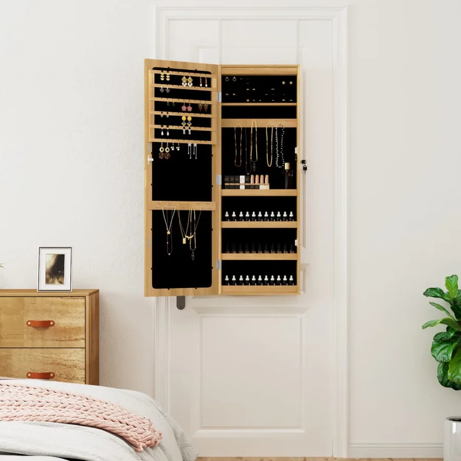 Armoire à bijoux avec miroir et éclairage LED mural - 3
