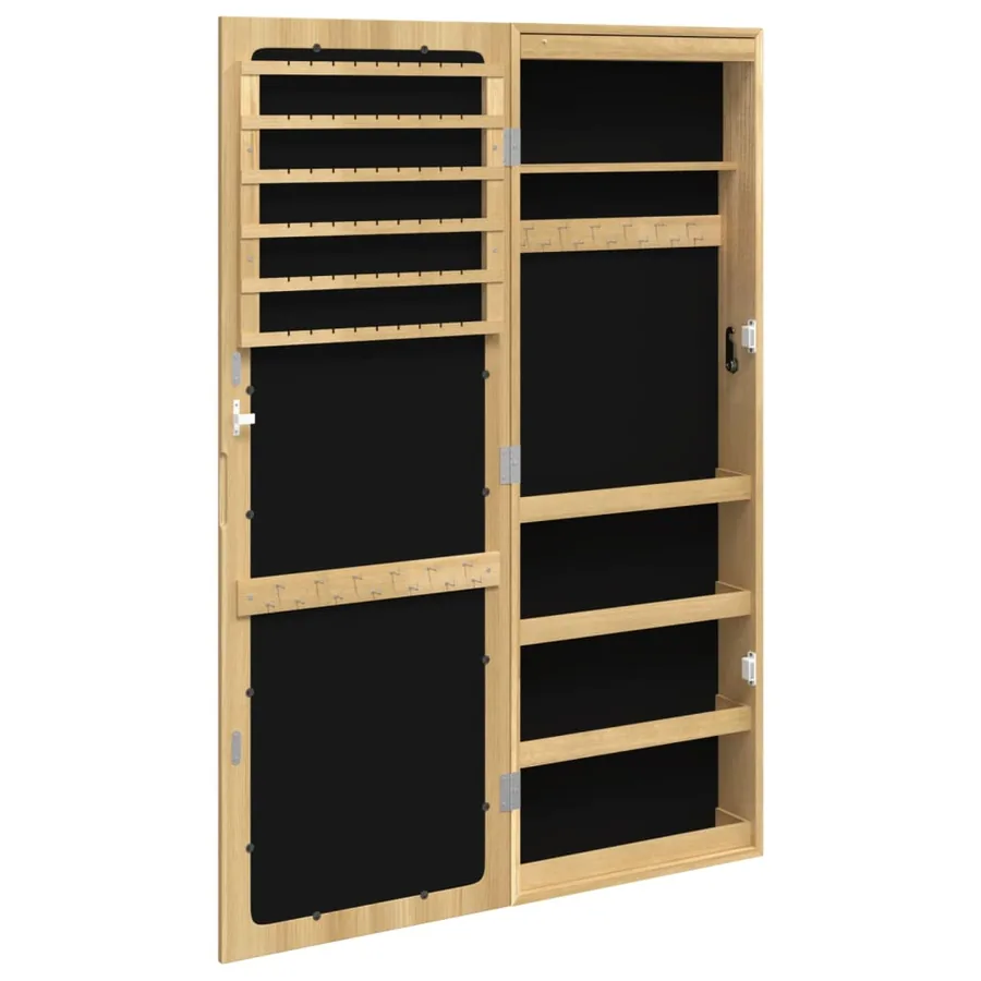 Armoire à bijoux avec miroir et éclairage LED mural - 7