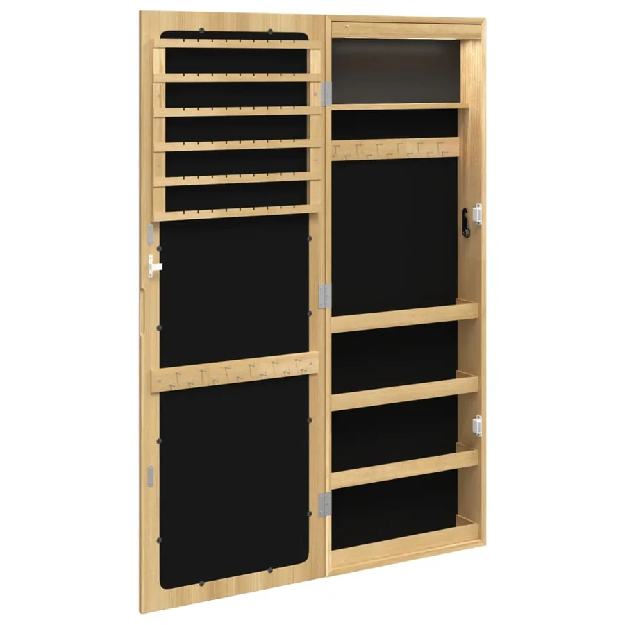 Armoire à bijoux avec miroir et éclairage LED mural - 8