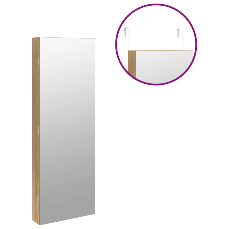 Armoire à bijoux avec miroir et éclairage LED mural - 9