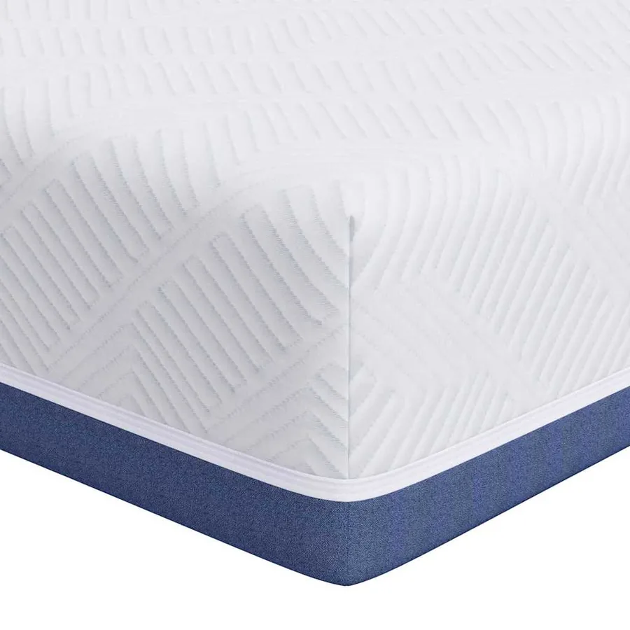 Matelas Blanc et Bleu 90 x 190 cm Tissu jacquard - 2