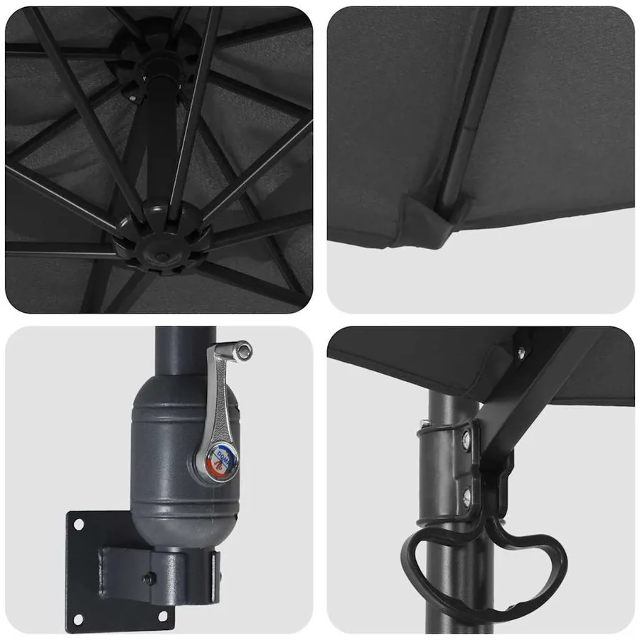 Parasol de jardin Anthracite 248 x 248 x 148 cm - 7