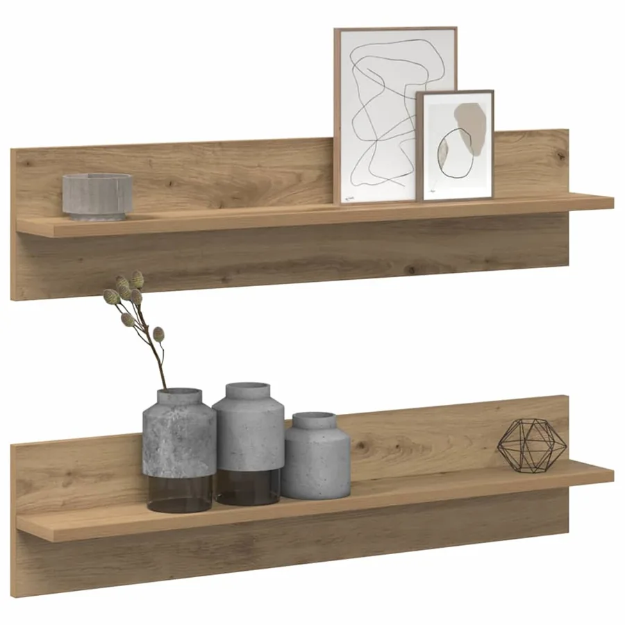 Étagère Murale Montage mural 2 pcs Chêne artisanal - 3