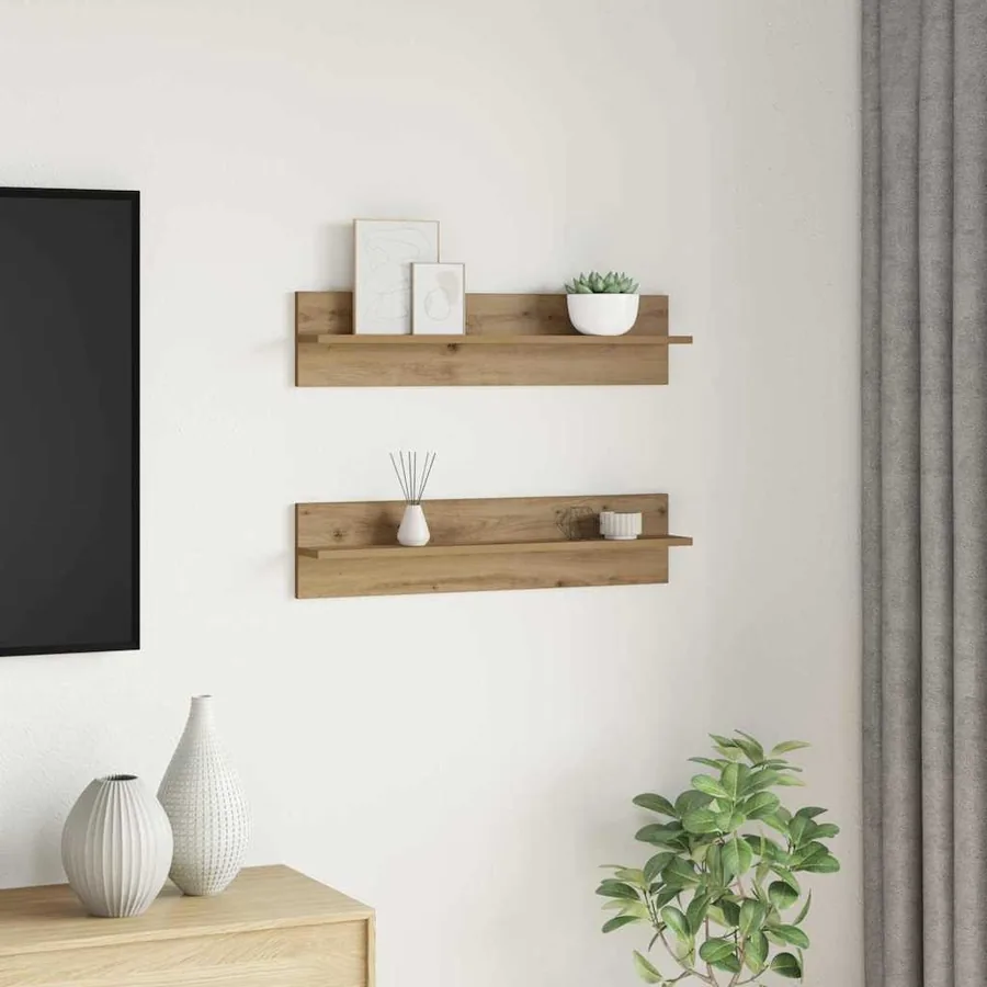 Étagère Murale Montage mural 2 pcs Chêne artisanal - 4