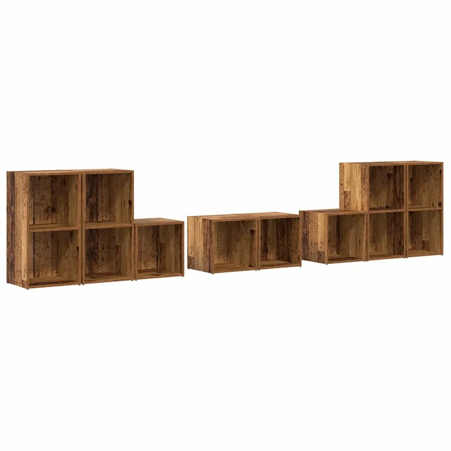 Ensemble de meubles TV 8 pcs Bois Ancien Bois d'ingénierie - 2