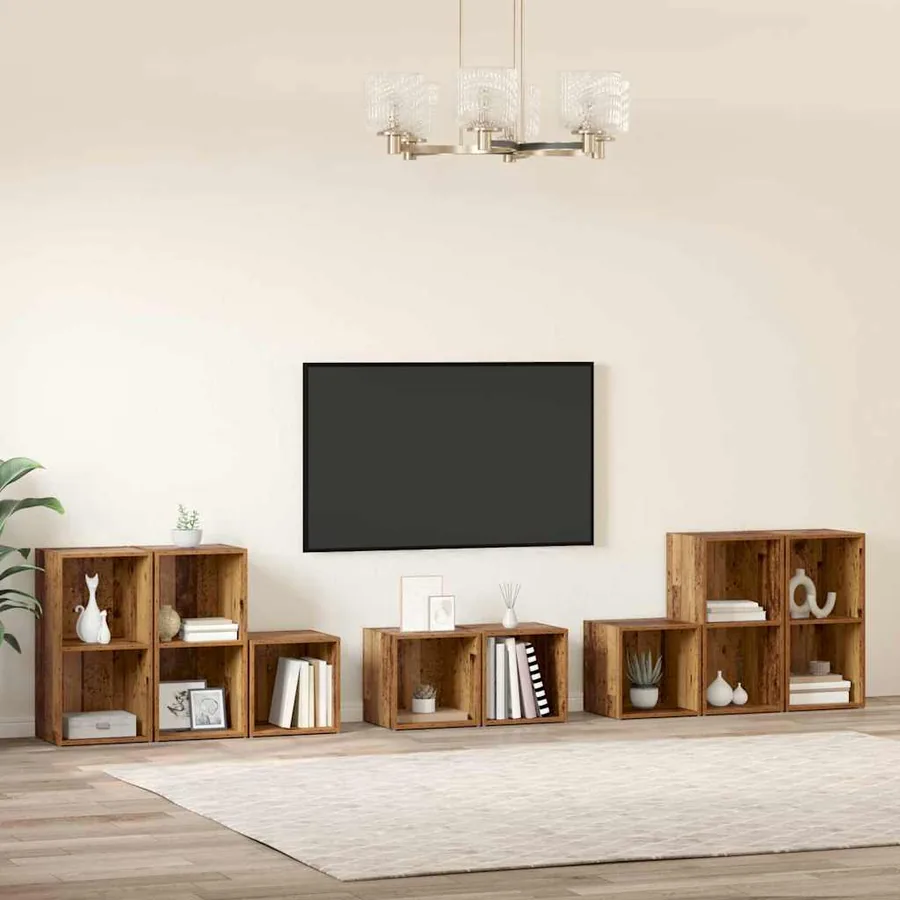 Ensemble de meubles TV 8 pcs Bois Ancien Bois d'ingénierie - 4