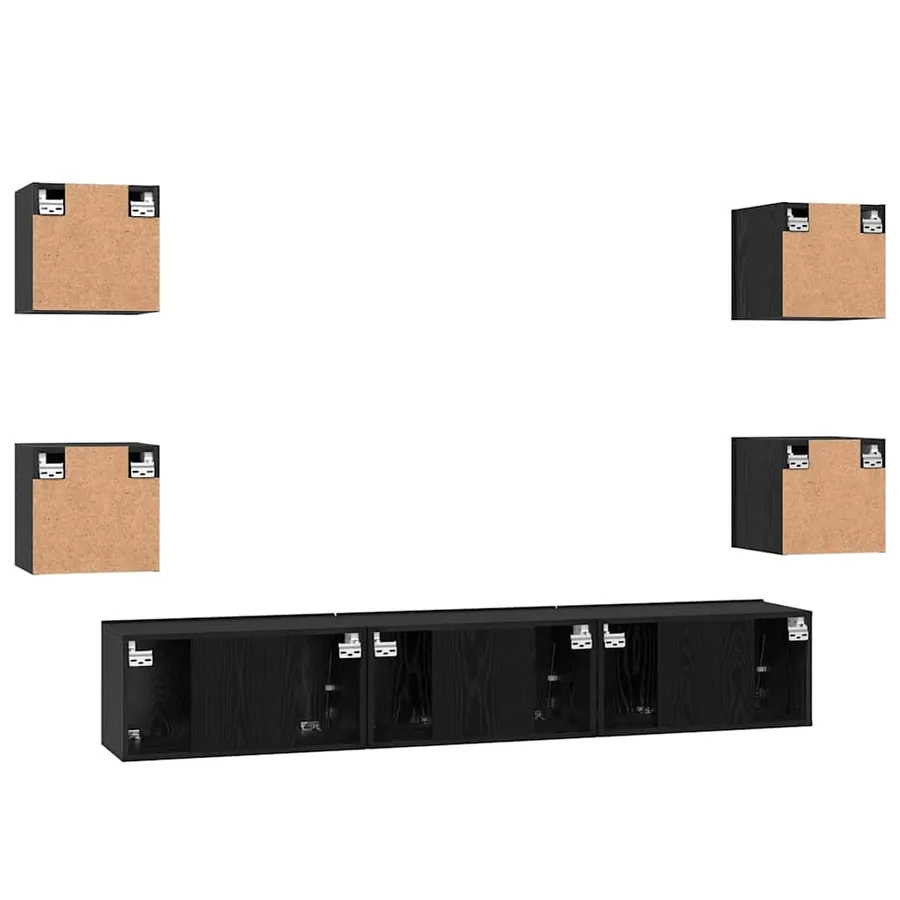 Ensemble meuble TV 7 pcs Chêne noir Bois d'ingénierie - 8