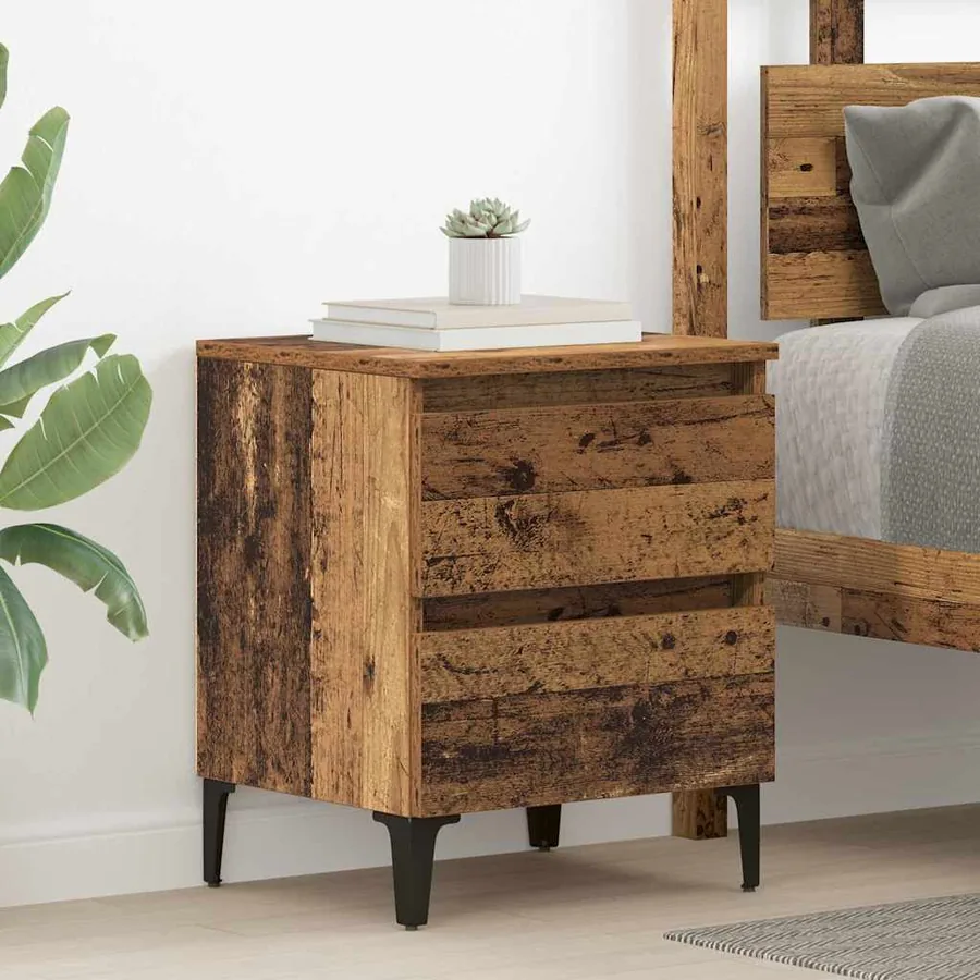 Cabinet de chevet Bois ancien 40 x 35 x 50 cm Bois d'ingénierie