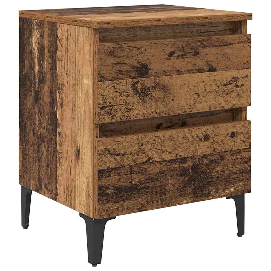 Cabinet de chevet Bois ancien 40 x 35 x 50 cm Bois d'ingénierie - 2