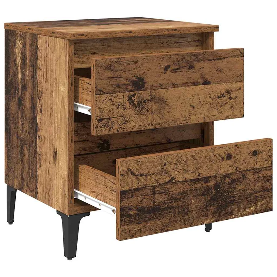 Cabinet de chevet Bois ancien 40 x 35 x 50 cm Bois d'ingénierie - 5