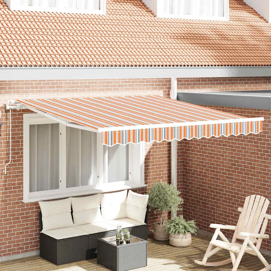 Auvent rétractable Multicolore 300 x 250 cm Tissu et Aluminium