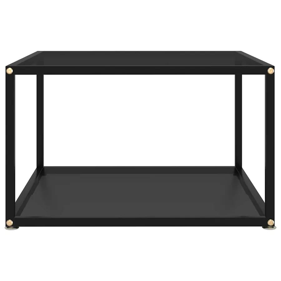 Table basse Noir 60x60x35 cm Verre trempé - 2