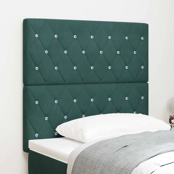 Tête de lit LED avec bandes LED Vert foncé 100 cm Velours