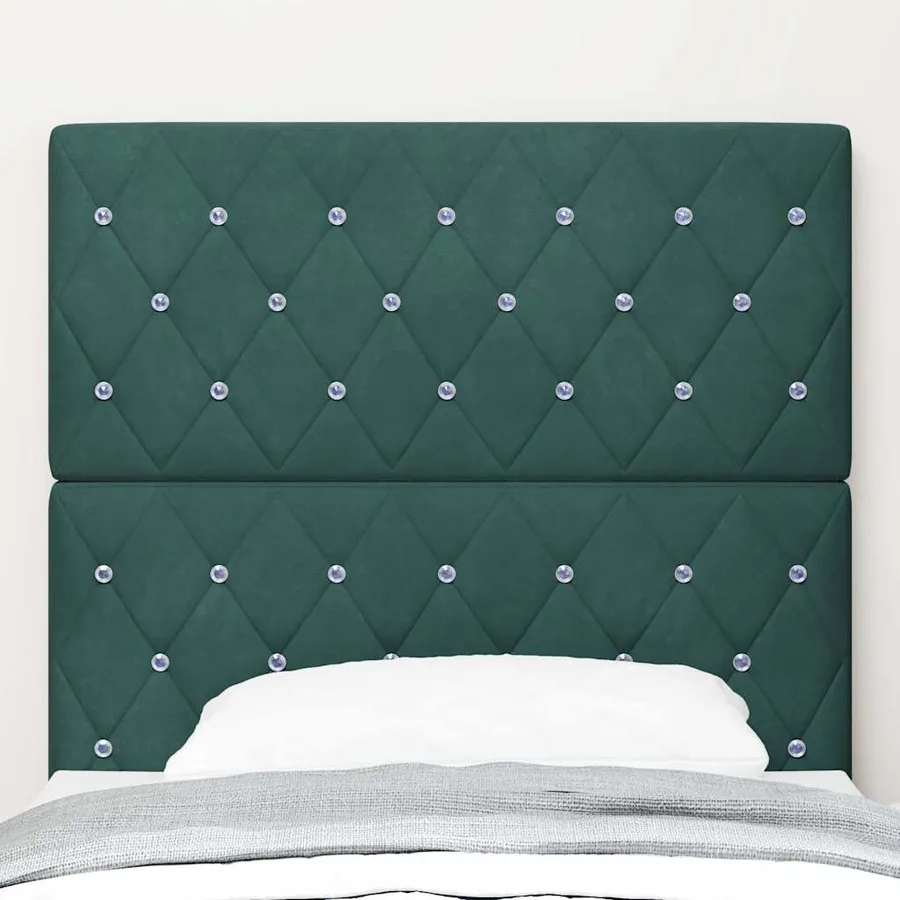 Tête de lit LED avec bandes LED Vert foncé 100 cm Velours - 3