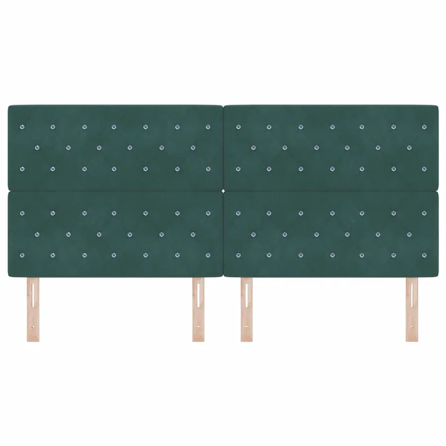Tête de lit LED avec bandes LED Vert foncé 200 cm Velours - 5