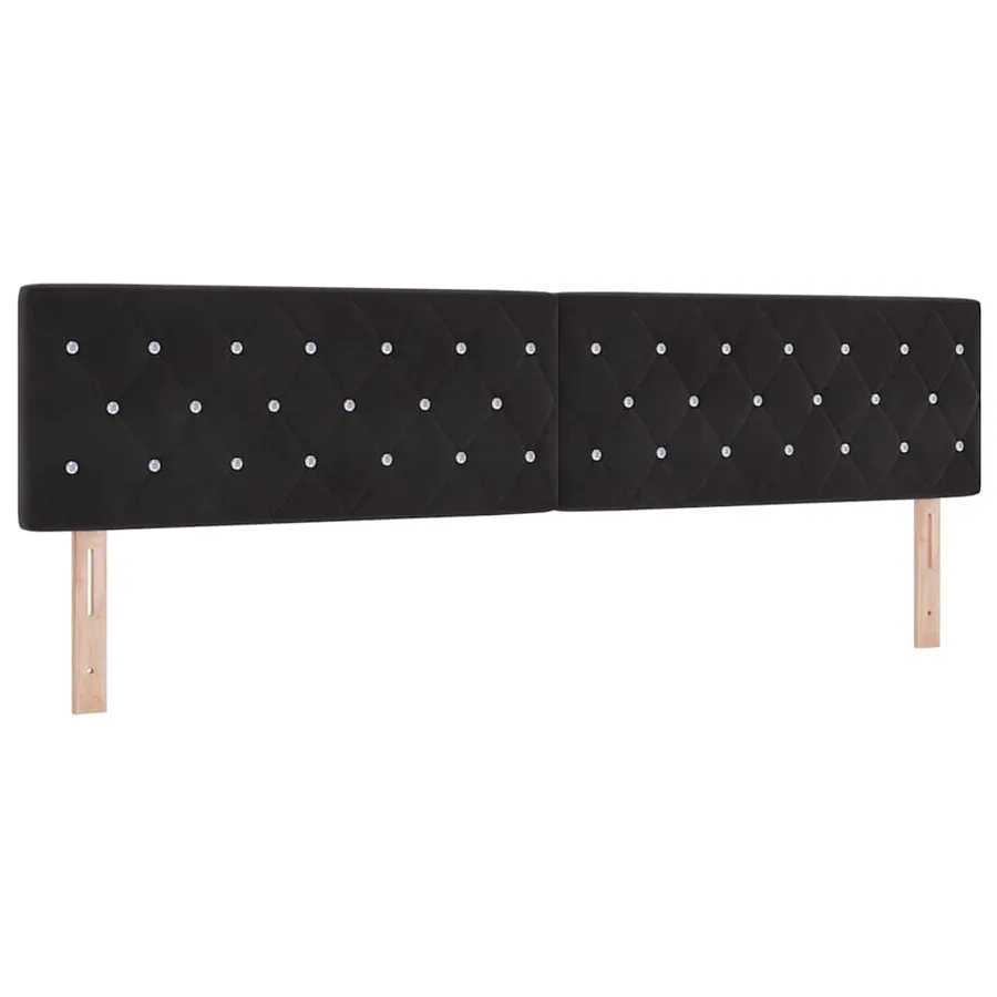 Tête de lit LED avec bandes LED Noir 200 cm Velours - 2