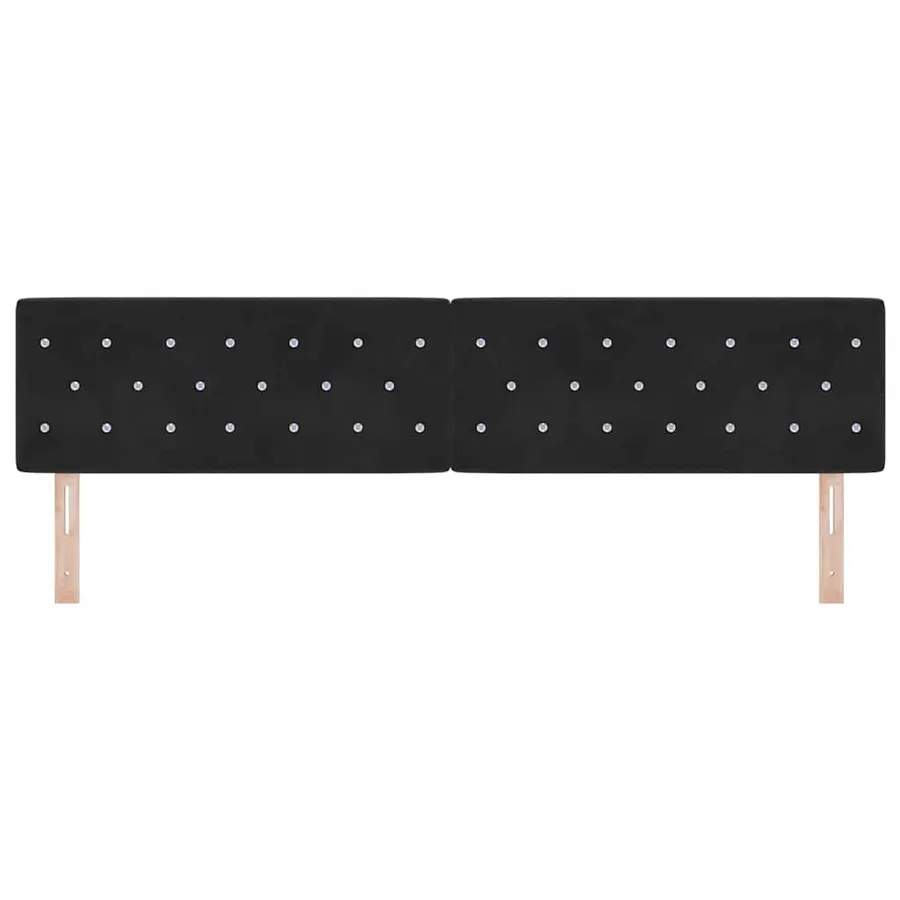 Tête de lit LED avec bandes LED Noir 200 cm Velours - 5