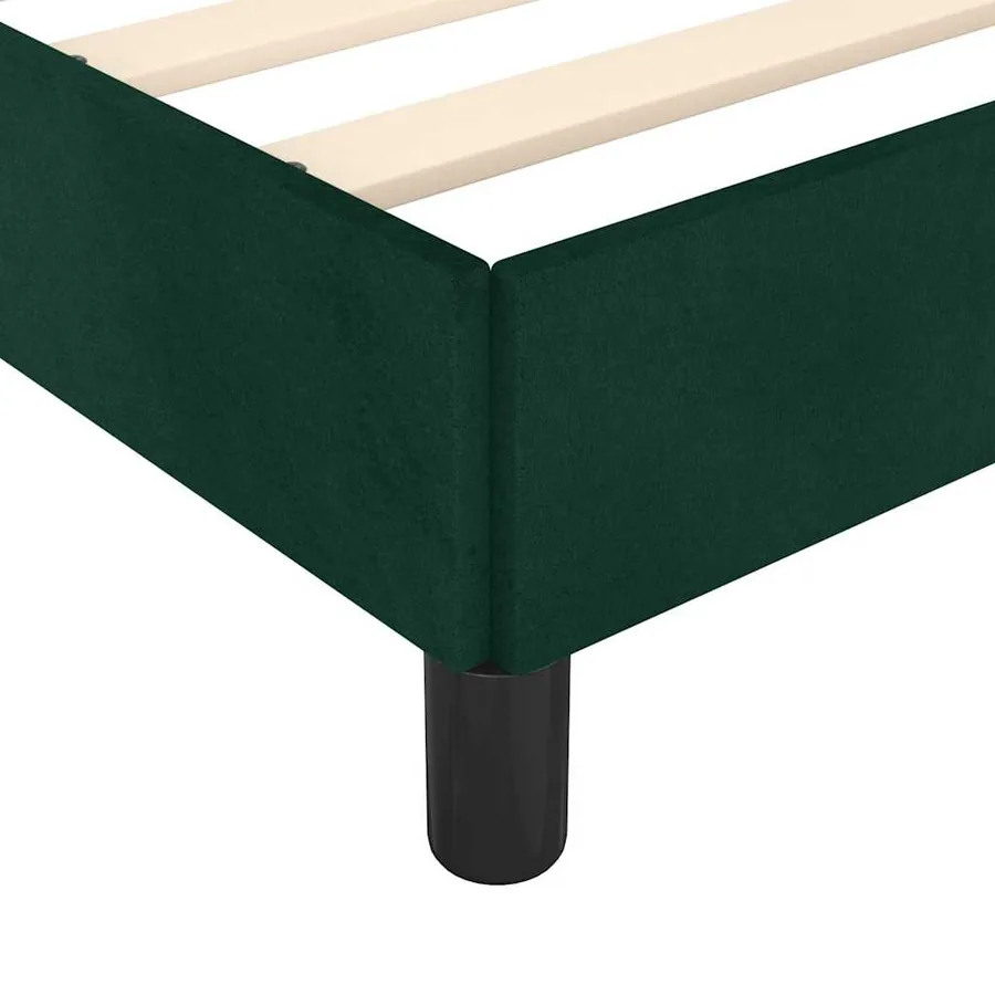 Cadre de lit sans matelas vert foncé 200x200 cm velours - 7