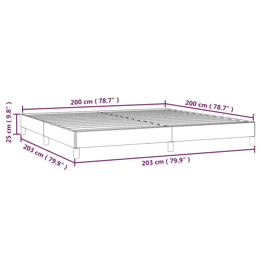Cadre de lit sans matelas vert foncé 200x200 cm velours - 9
