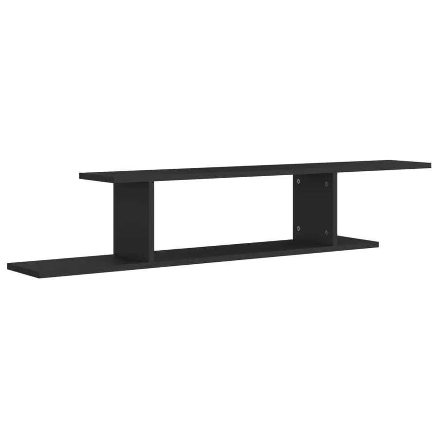 Étagère TV murale Noir 125x18x23 cm Bois d’ingénierie - 2