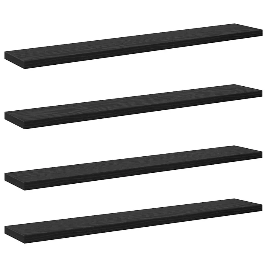 Étagère à livres 4 pcs Noir 60 x 10 x 1,5 cm Bois d'ingénierie - 2