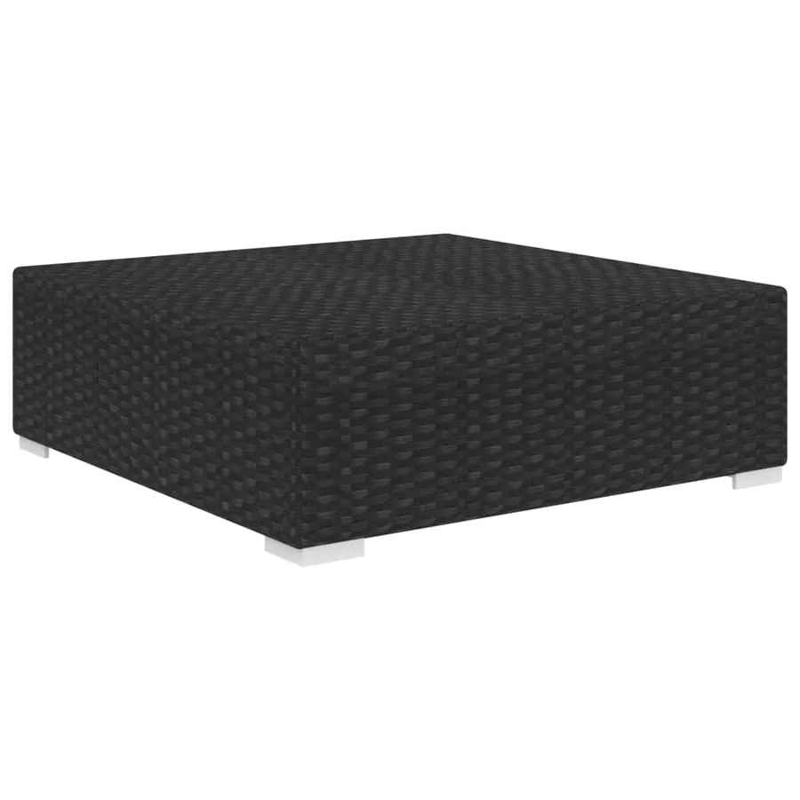 Repose-pied sectionnel 1 pc avec coussin Résine tressée Noir - 2