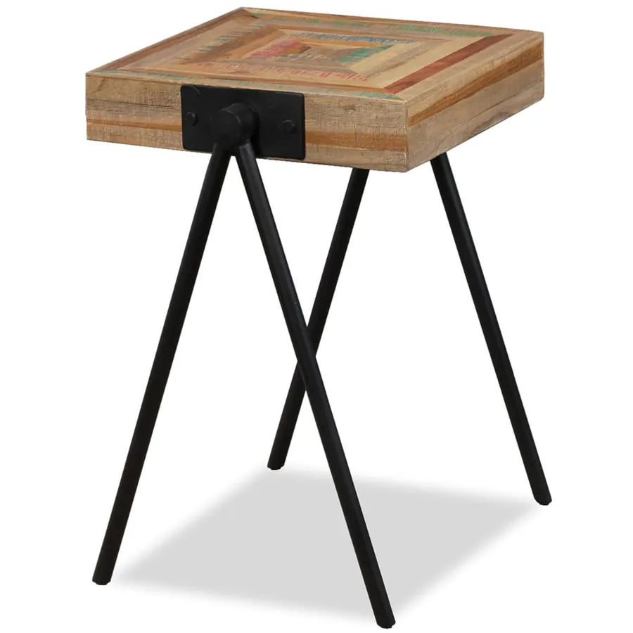 Table d'appoint Teck massif de récupération - 14