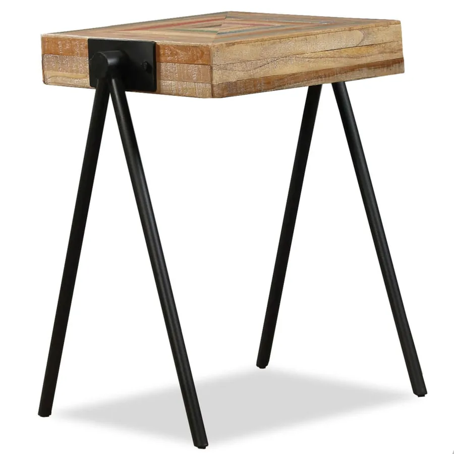 Table d'appoint Teck massif de récupération - 2