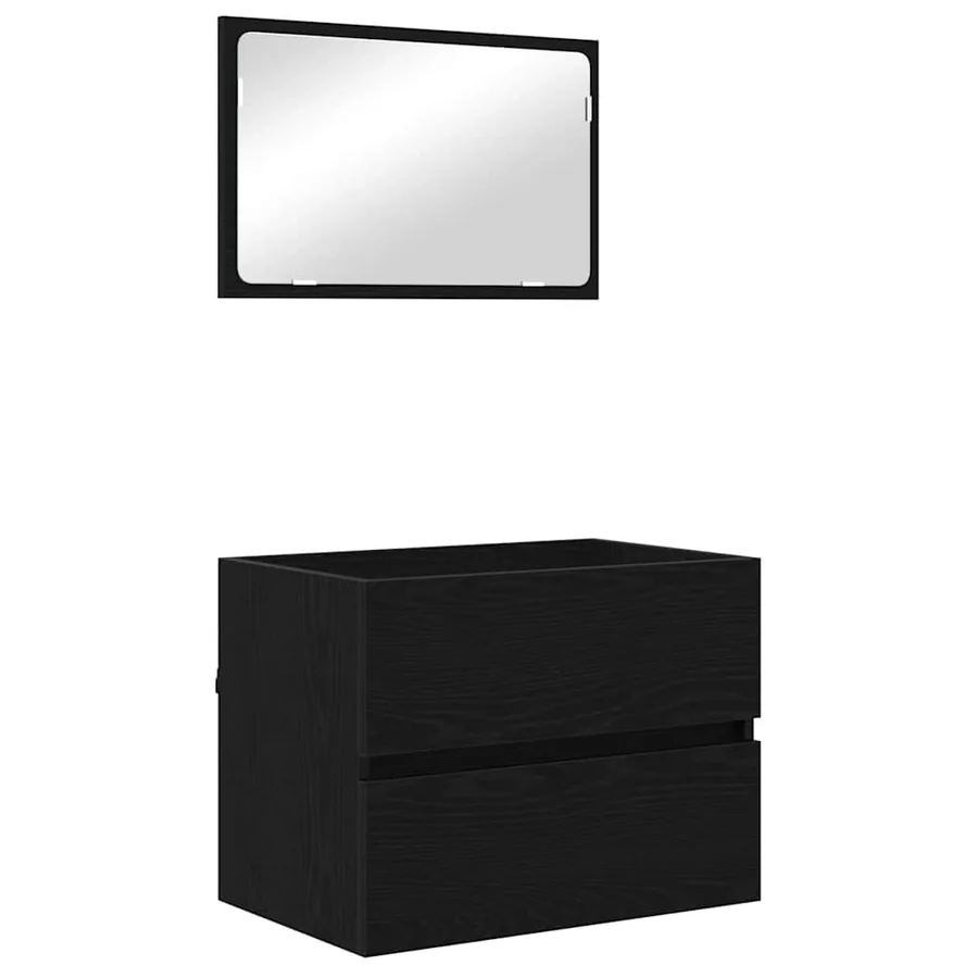 Ensemble de mobilier de salle de bain 3 pcs Chêne noir - 5