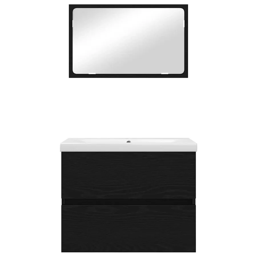 Ensemble de mobilier de salle de bain 3 pcs Chêne noir - 7
