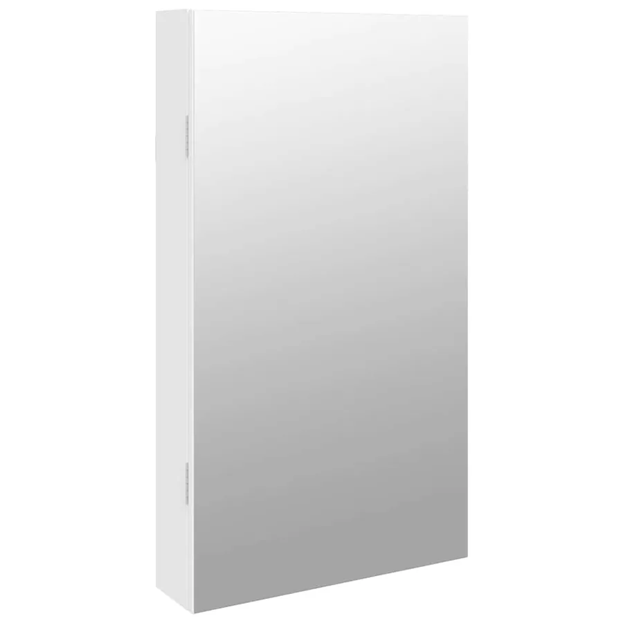 Armoire à bijoux avec miroir et éclairage LED mural blanc - 2