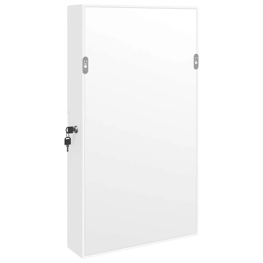 Armoire à bijoux avec miroir et éclairage LED mural blanc - 6