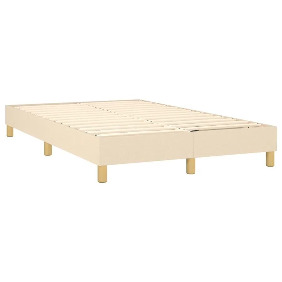Sommier à lattes de lit avec matelas LED Crème 120x200 cm Tissu - 5