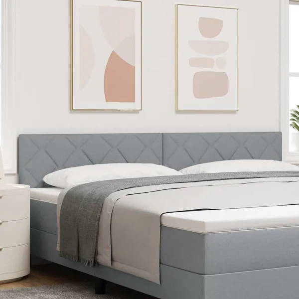Tête de lit LED Gris clair 200 cm tissu