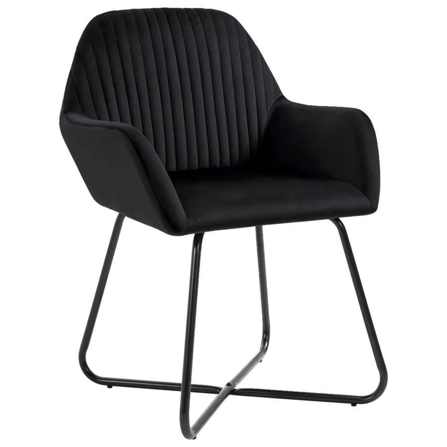 Chaises à manger lot de 6 noir velours - 2