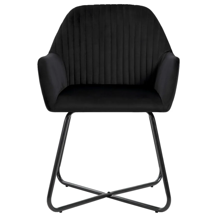 Chaises à manger lot de 6 noir velours - 3