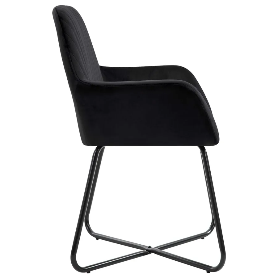 Chaises à manger lot de 6 noir velours - 4