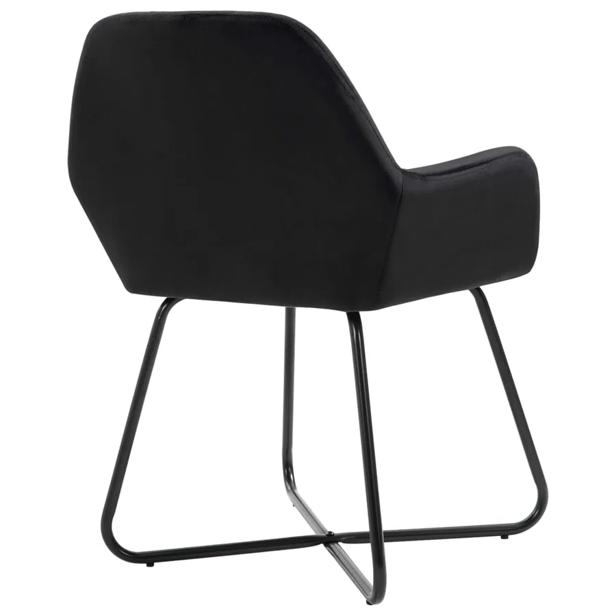 Chaises à manger lot de 6 noir velours - 5