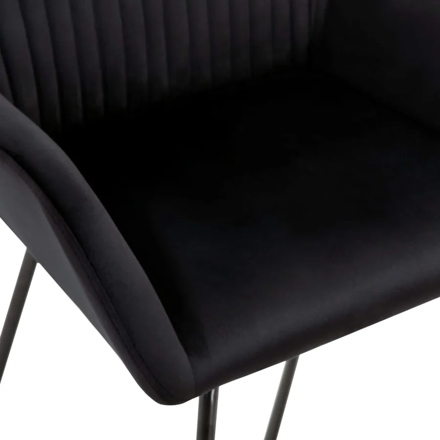 Chaises à manger lot de 6 noir velours - 6