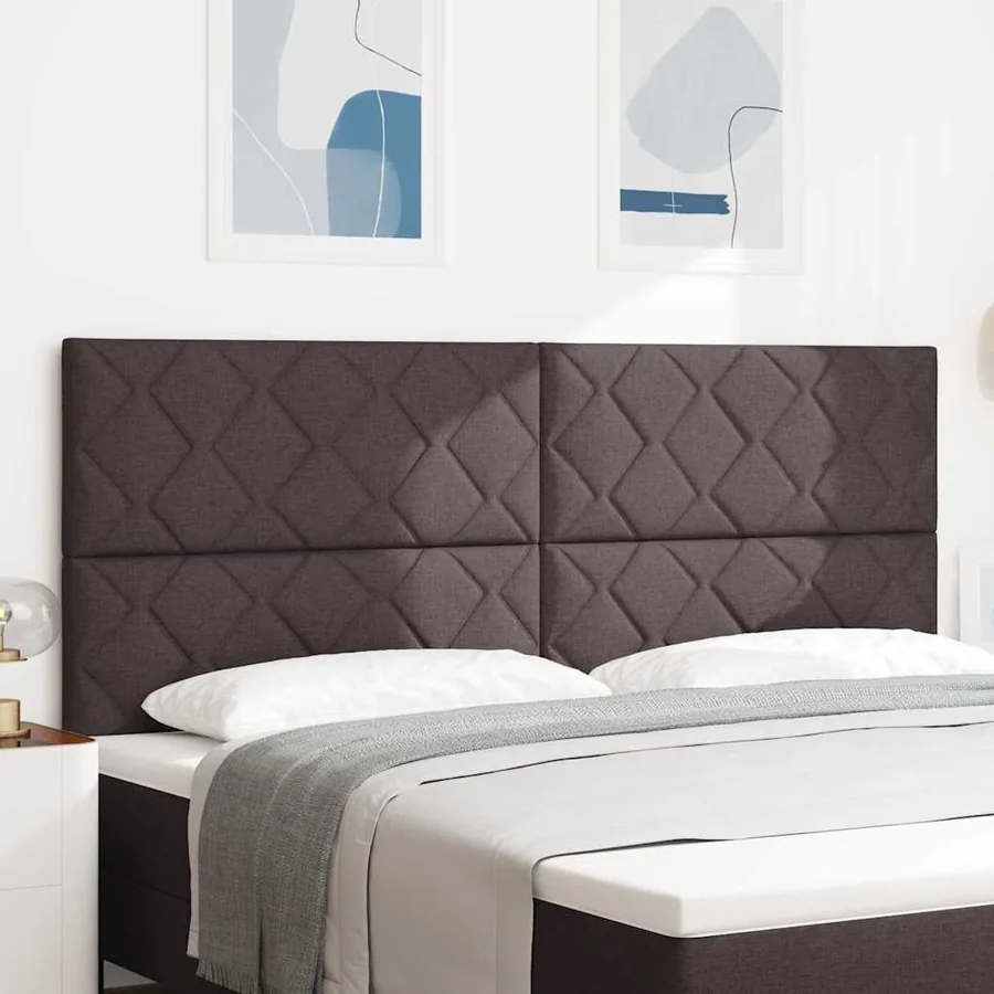 Tête de lit LED Gris clair 200 cm tissu