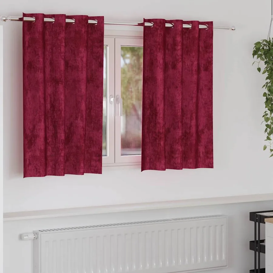 Rideaux en velours 2 pcs Bordeaux 140 x 140 cm Velours