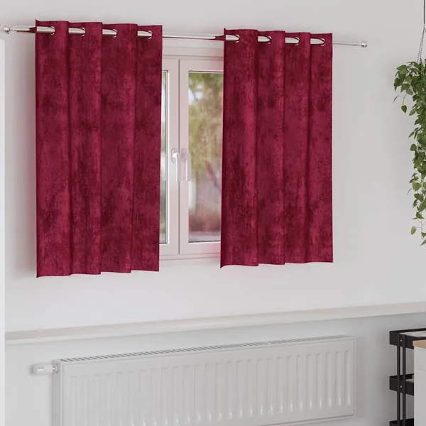 Rideaux en velours 2 pcs Bordeaux 140 x 140 cm Velours