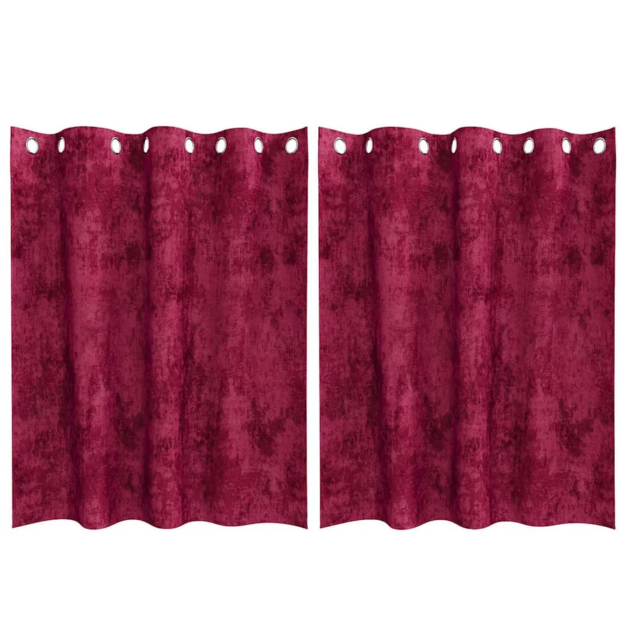 Rideaux en velours 2 pcs Bordeaux 140 x 140 cm Velours - 2