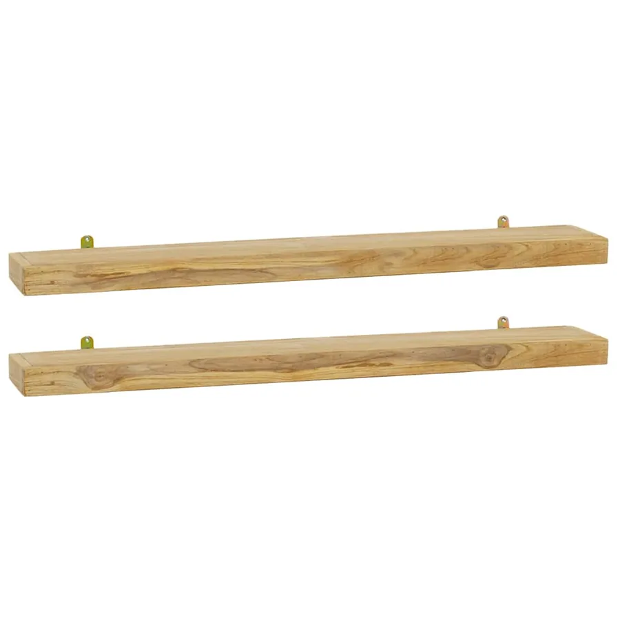Étagères murales 2 pcs 90x15x4 cm bois de teck massif - 2