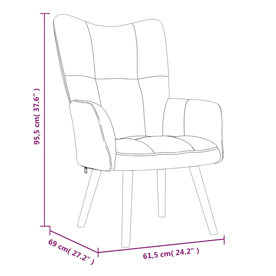 Chaise de relaxation avec repose-pied Jaune moutarde Velours - 11