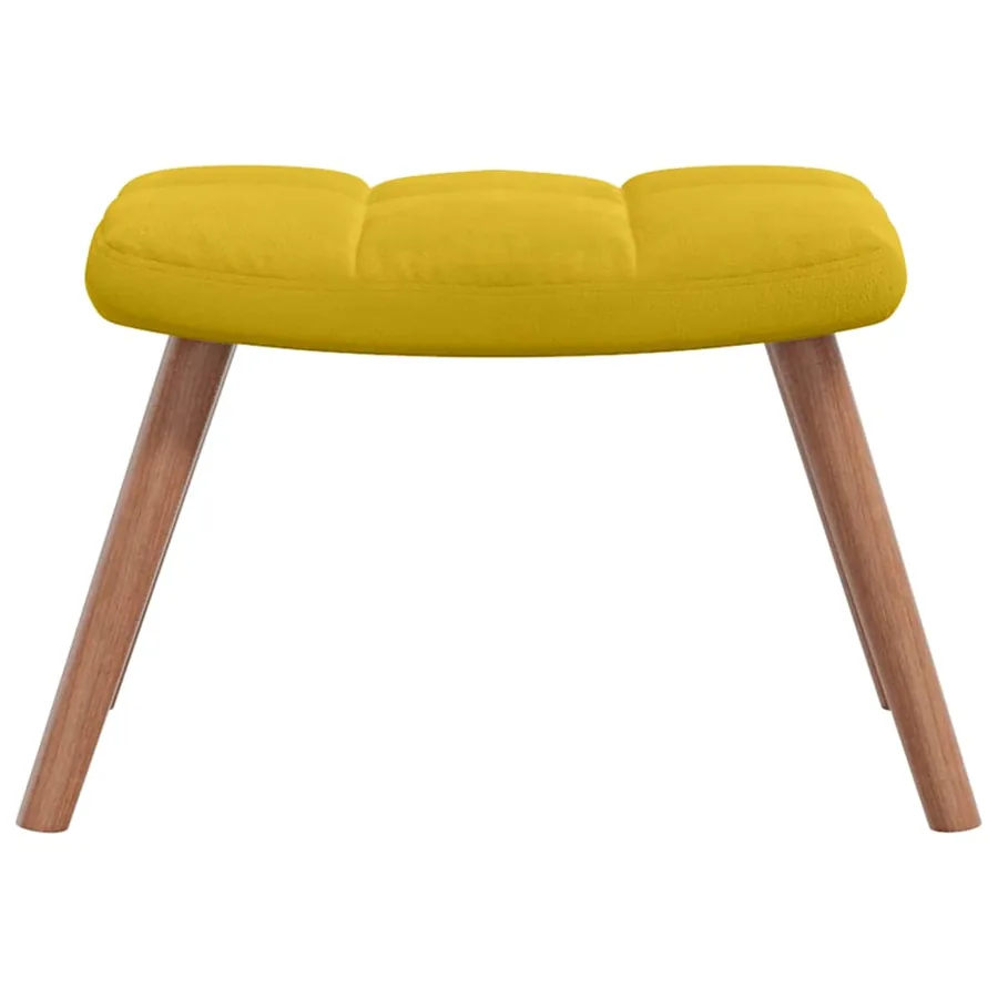 Chaise de relaxation avec repose-pied Jaune moutarde Velours - 7