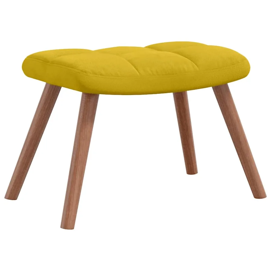Chaise de relaxation avec repose-pied Jaune moutarde Velours - 8