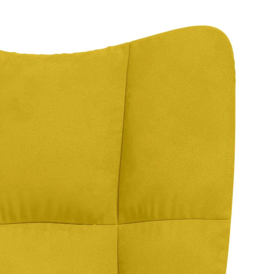 Chaise de relaxation avec repose-pied Jaune moutarde Velours - 9