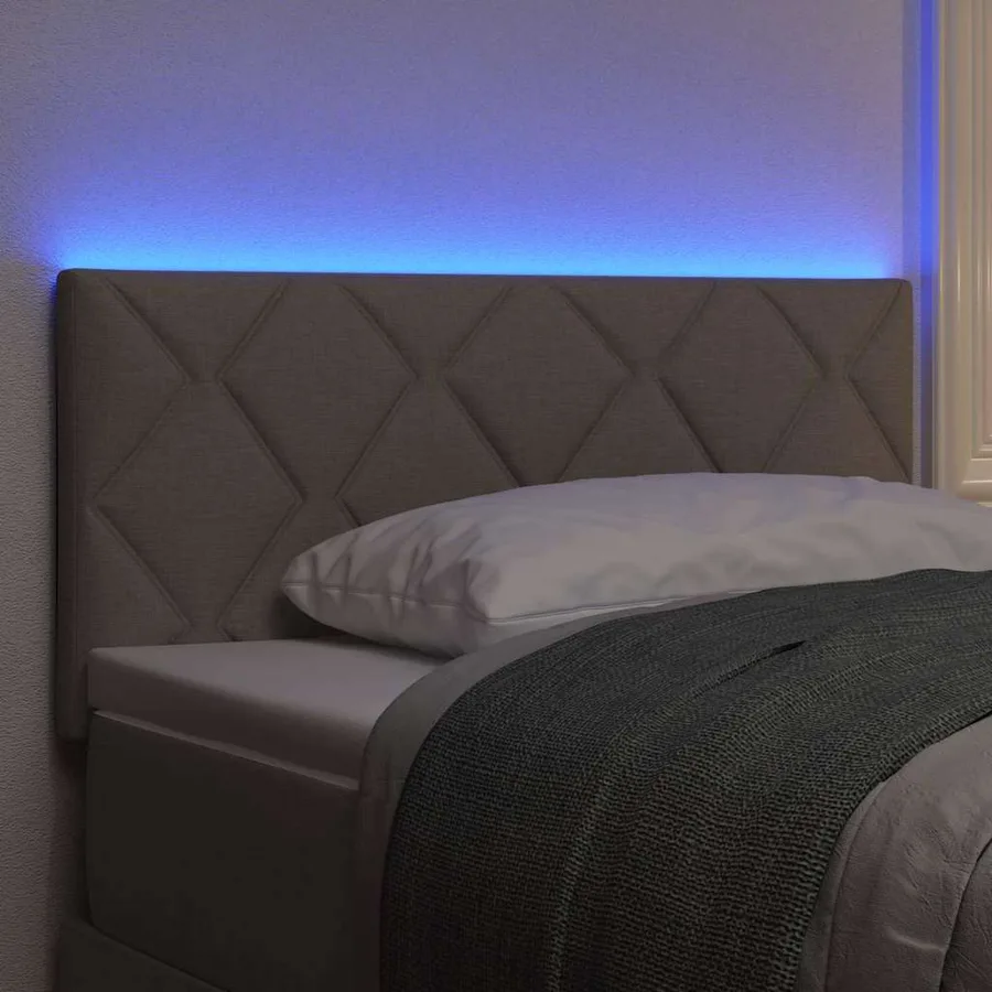 Tête de lit LED Taupe 100 cm tissu - 3