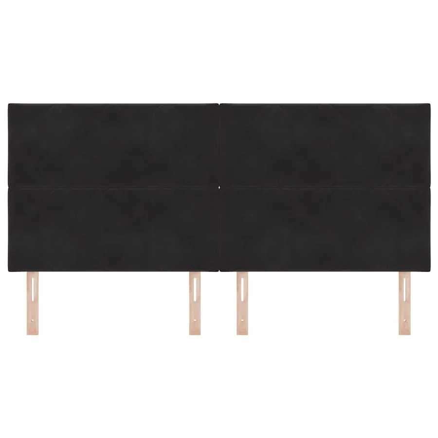Tête de lit Noir 200 cm Velours - 4